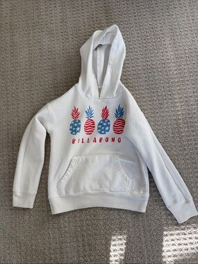 Billabong White Girls' Red & Blue Pineapple Hoodie sz 5
